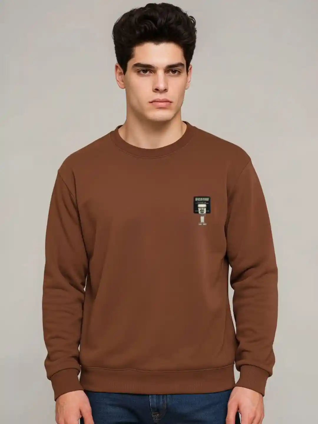 Buy fashlook Men Graphic Printed Round Neck Sweatshirt