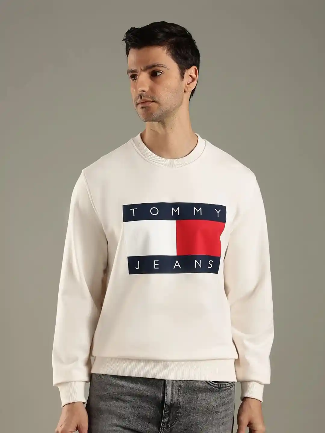 Buy Tommy Hilfiger Men Brand Logo Printed Round Neck Sweatshirt