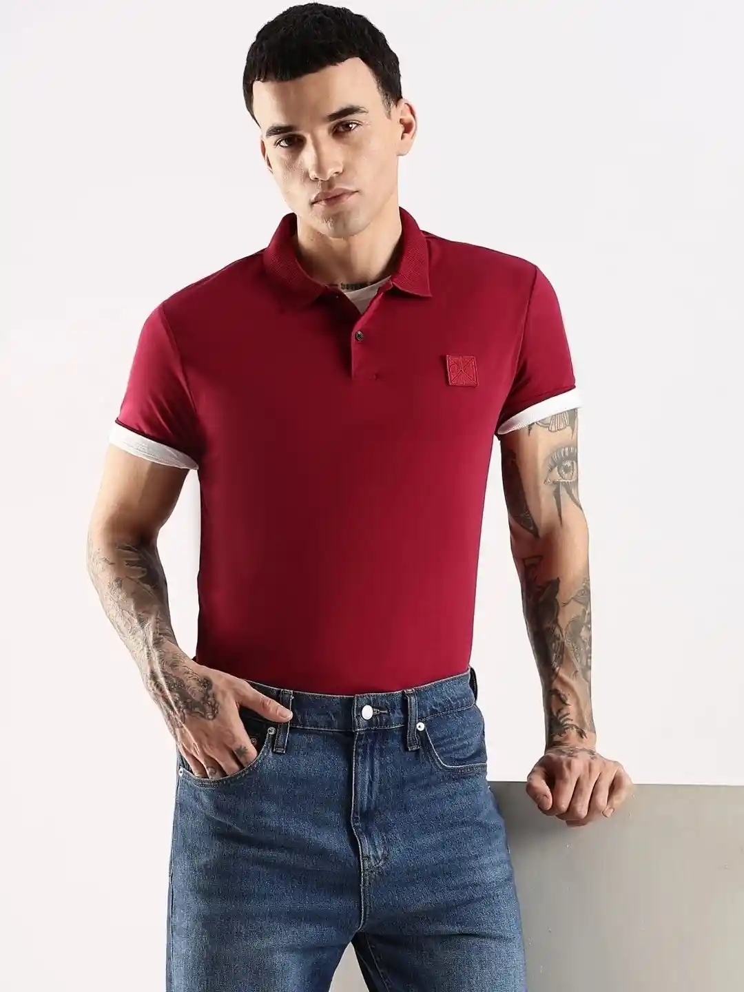 Buy Calvin Klein Jeans India Resource Polo Collar Cotton T-shirt