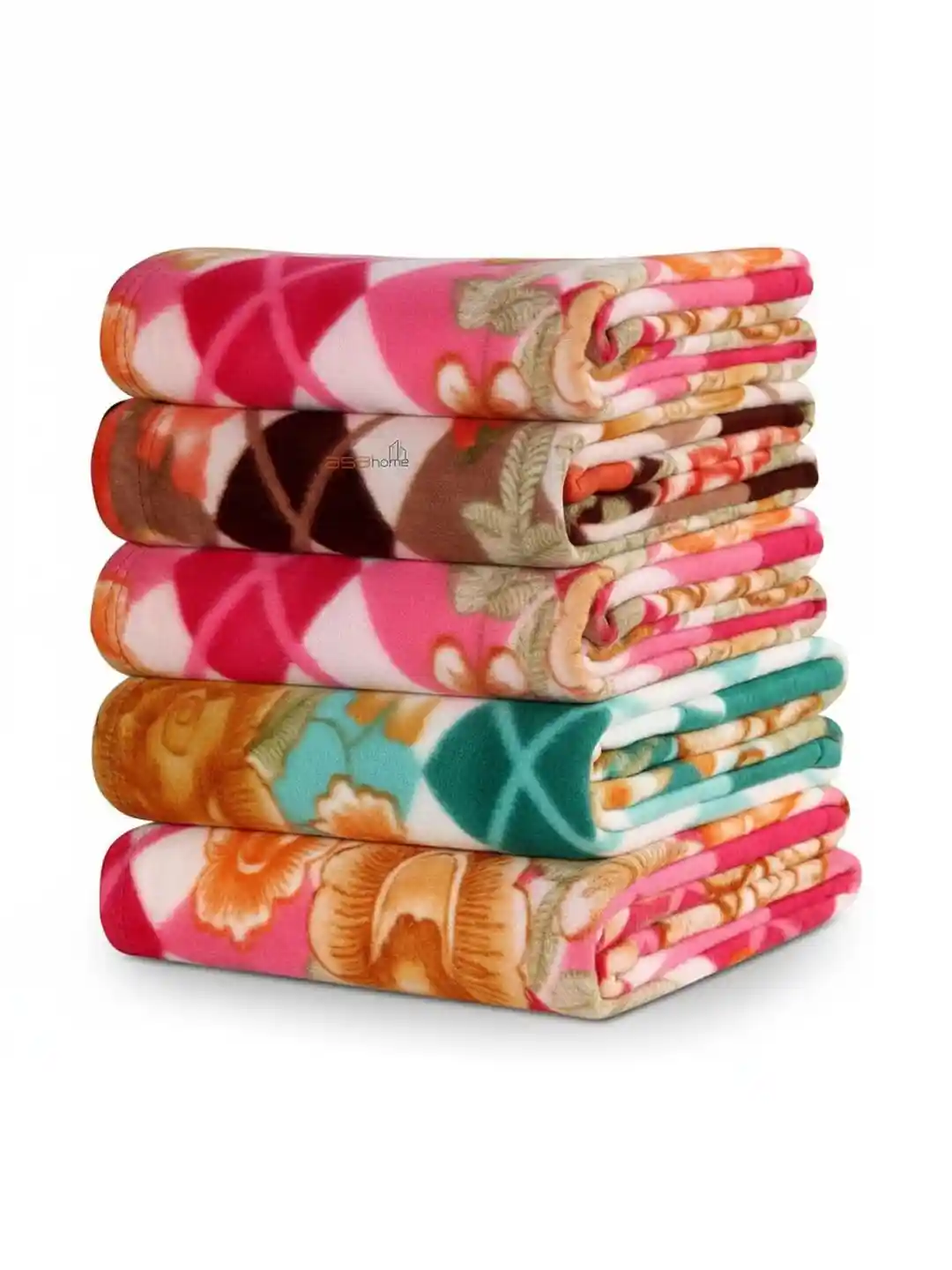 Buy Aura Set of Floral Fleece Mild Winter 210 GSM Printed