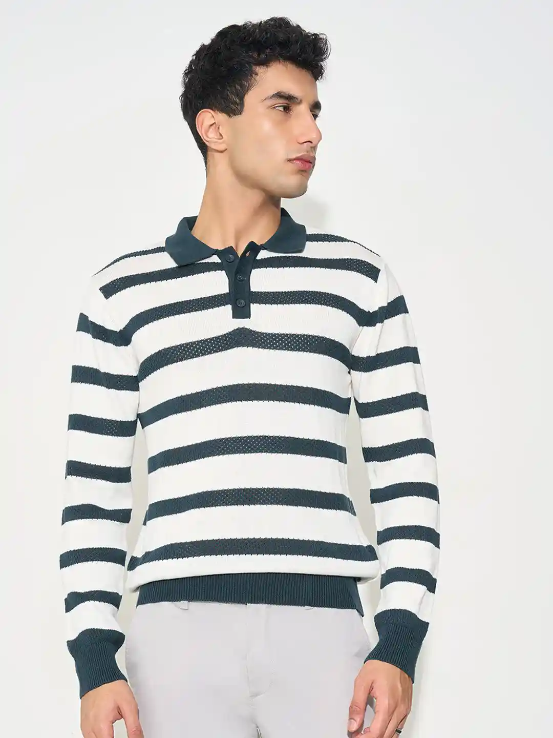 Buy Peregrine by Pantaloons Men Striped Shirt Collar Long Sleeve