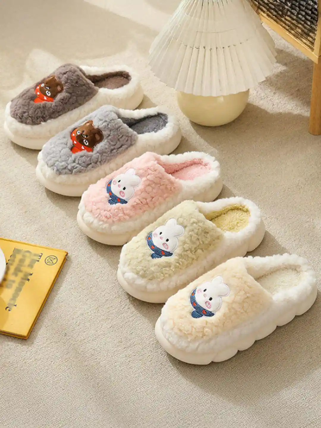 Buy INDUS CLOUD Women Set of Embellished Rubber Room Slippers