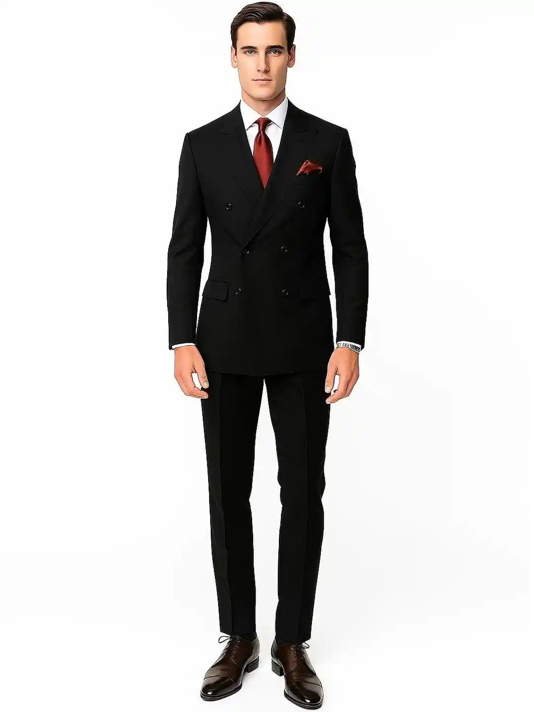 Buy RISANI Men Regular Fit Double-Breasted Notched Collar 2-Piece