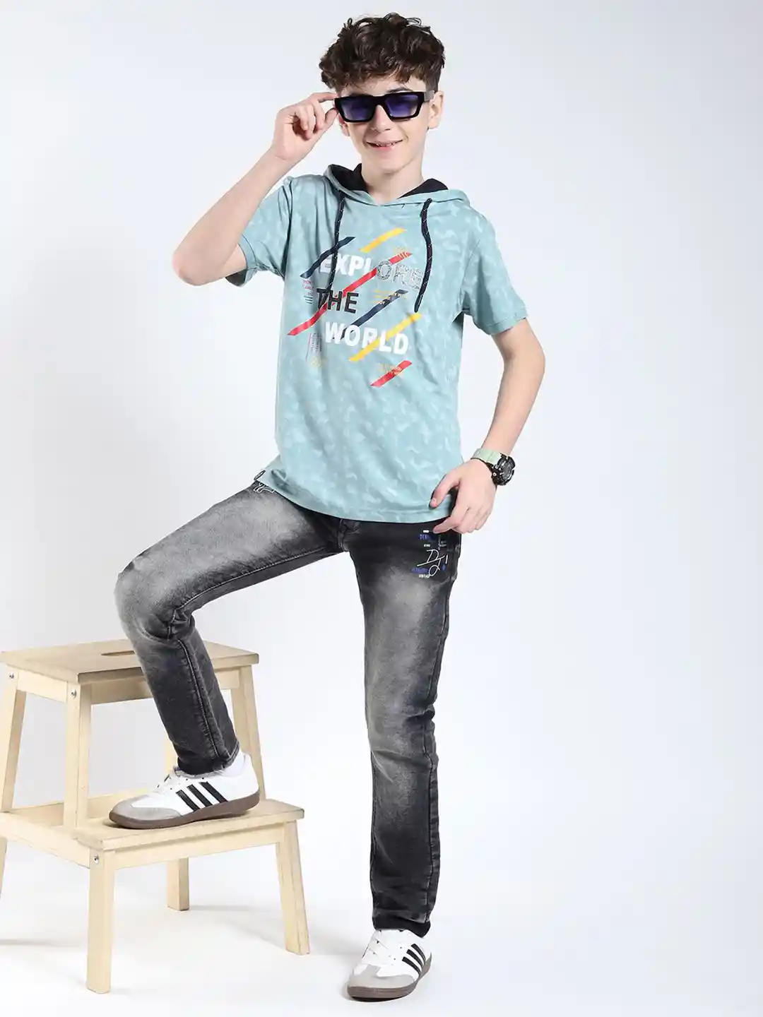 Buy Monte Carlo Boys Printed Hooded Woollen T-shirt Tshirts for