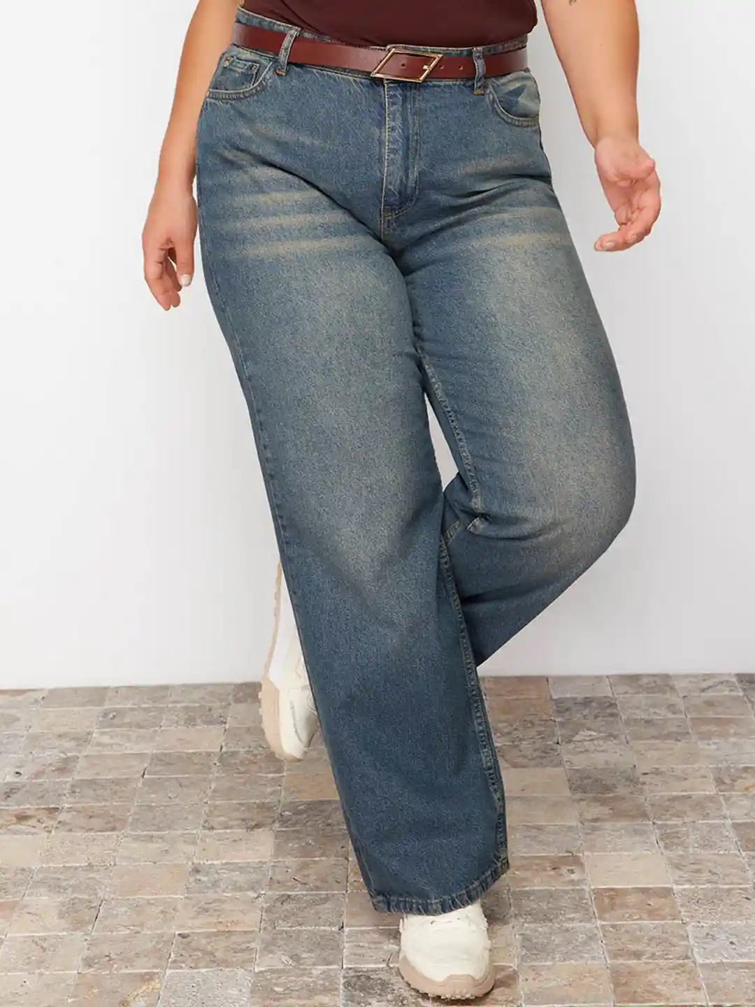 Trendyol Plus Size Women Straight Fit Jeans