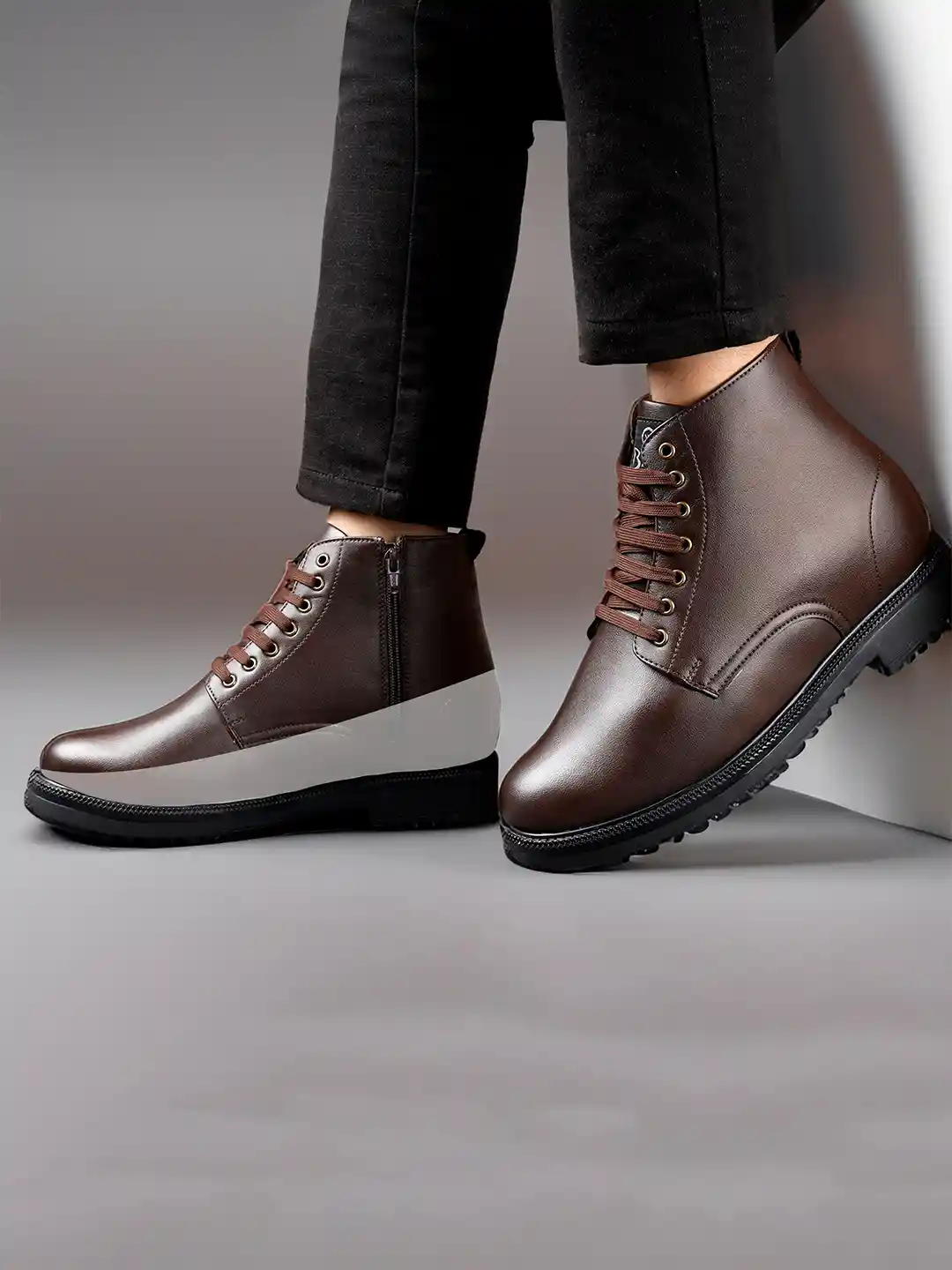 Buy Bxxy Men Hidden Elevator Formal Lace-up Boots Boots for Men