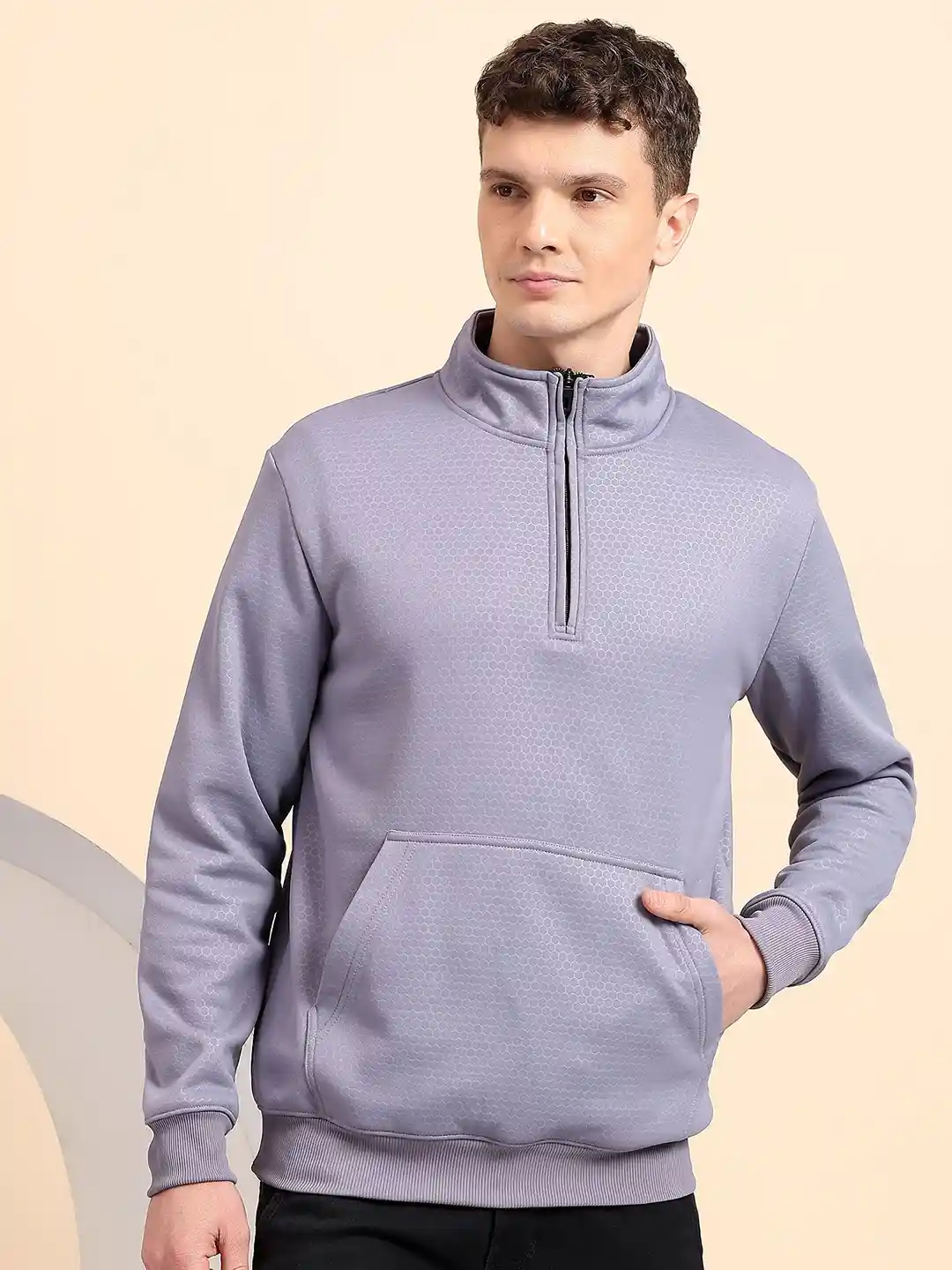 Buy GLITO Men Self Design High Neck Long Sleeves Therma-Fit Half