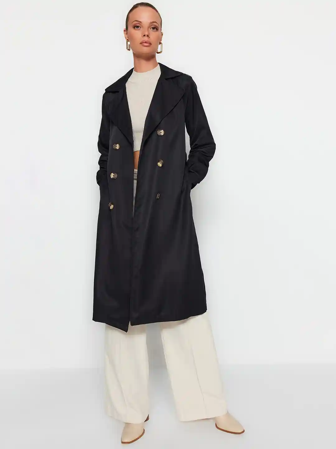 LAD MUSICIAN BIG TRENCH COAT 黒42 新品未使用品 LAD MUSICIAN BIG TRENCH COAT 黒42 新品未使用品