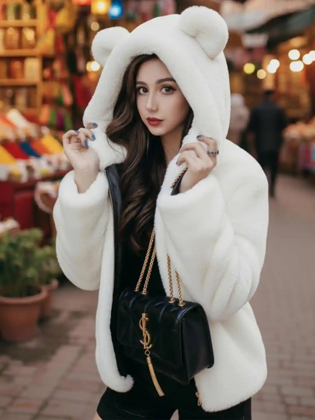 69 FASHION STREET Women Hooded Solid Sherpa Jacket