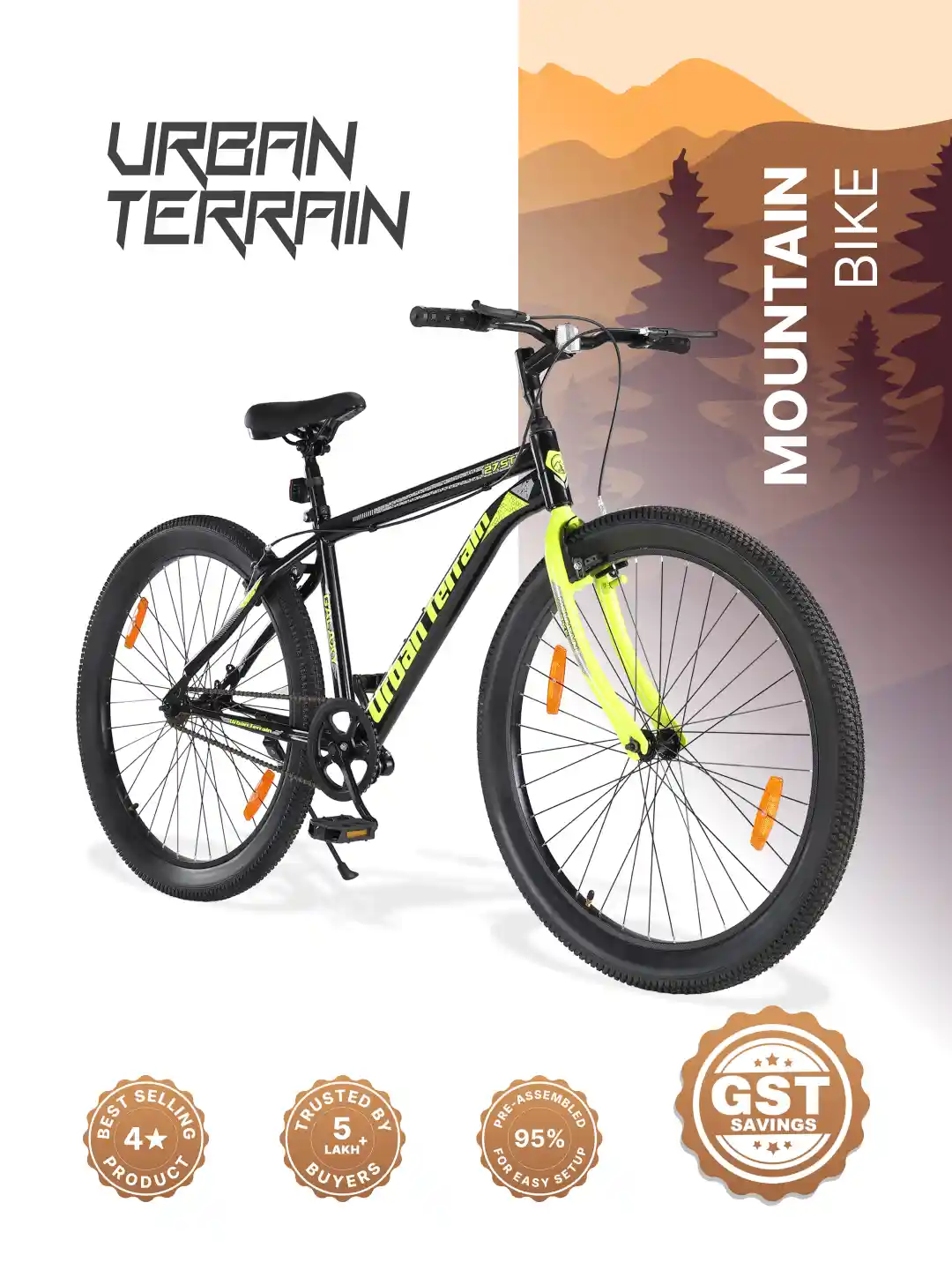 Buy URBAN TERRAIN Green Galaxy Steel Single Speed Mountain