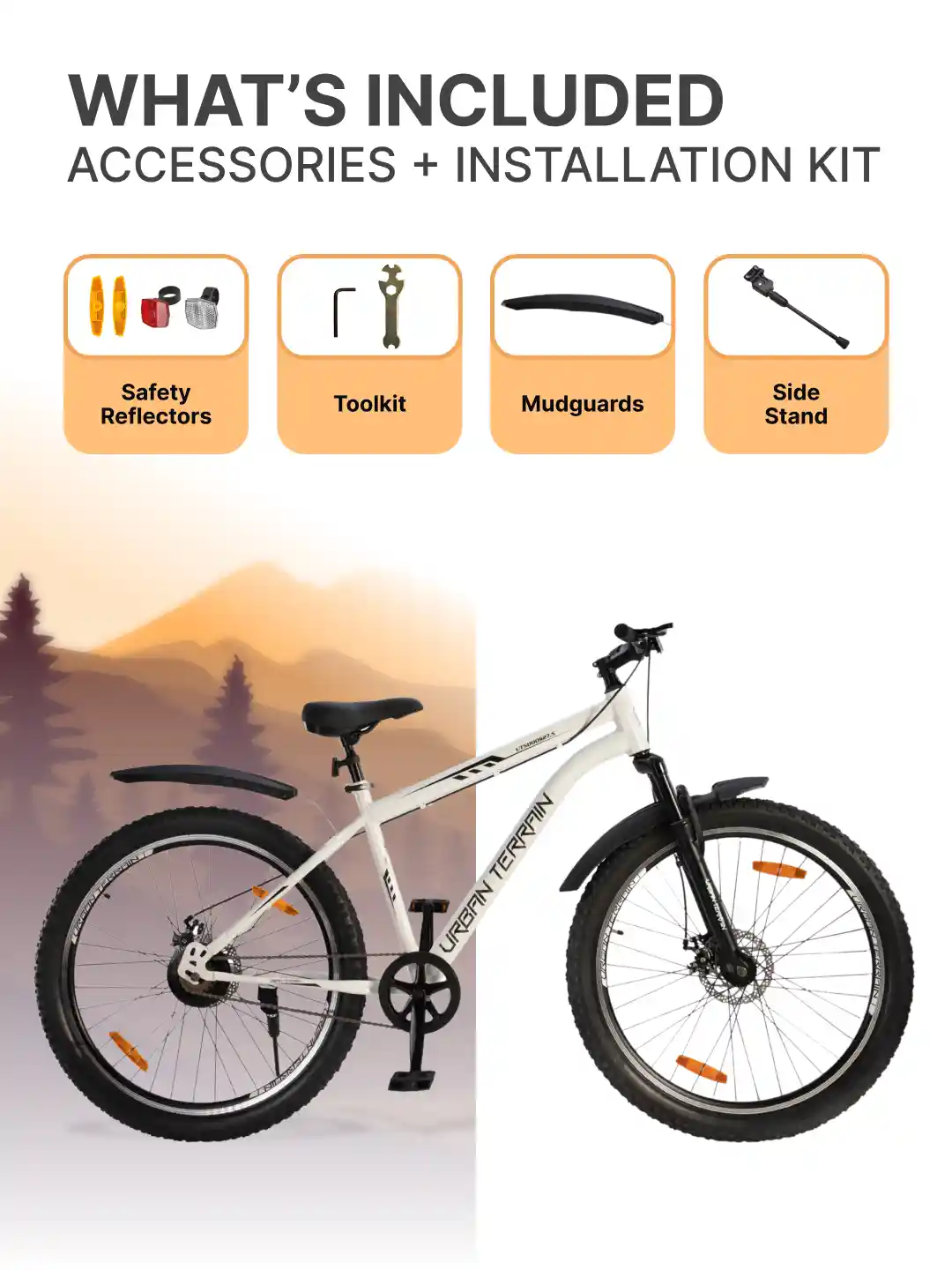 URBAN TERRAIN Steel Frame Single Speed Mountain Bike  Dual Disc Bicycle