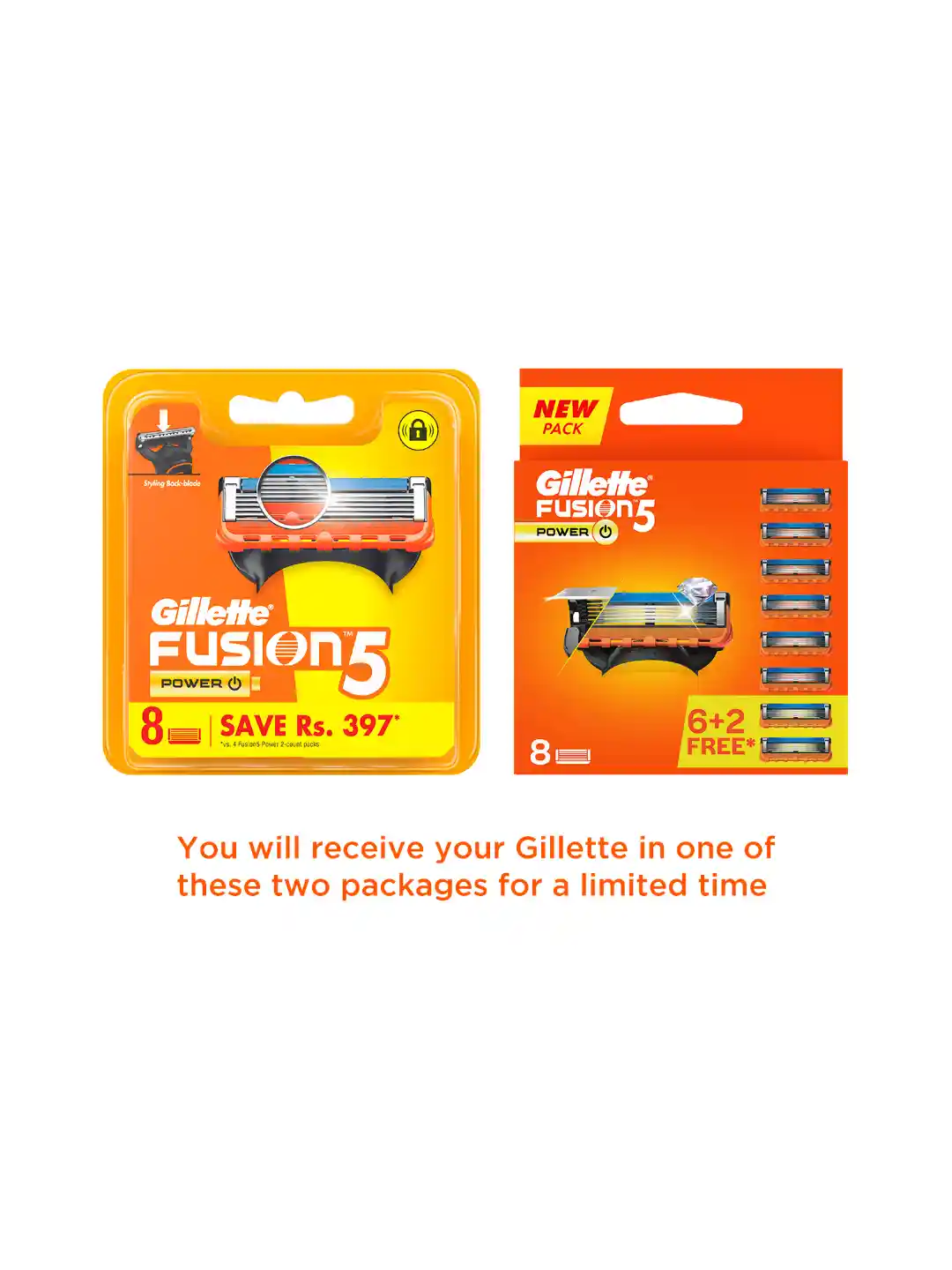 Buy Gillette Men Fusion Power Shaving Razor Blades - 8