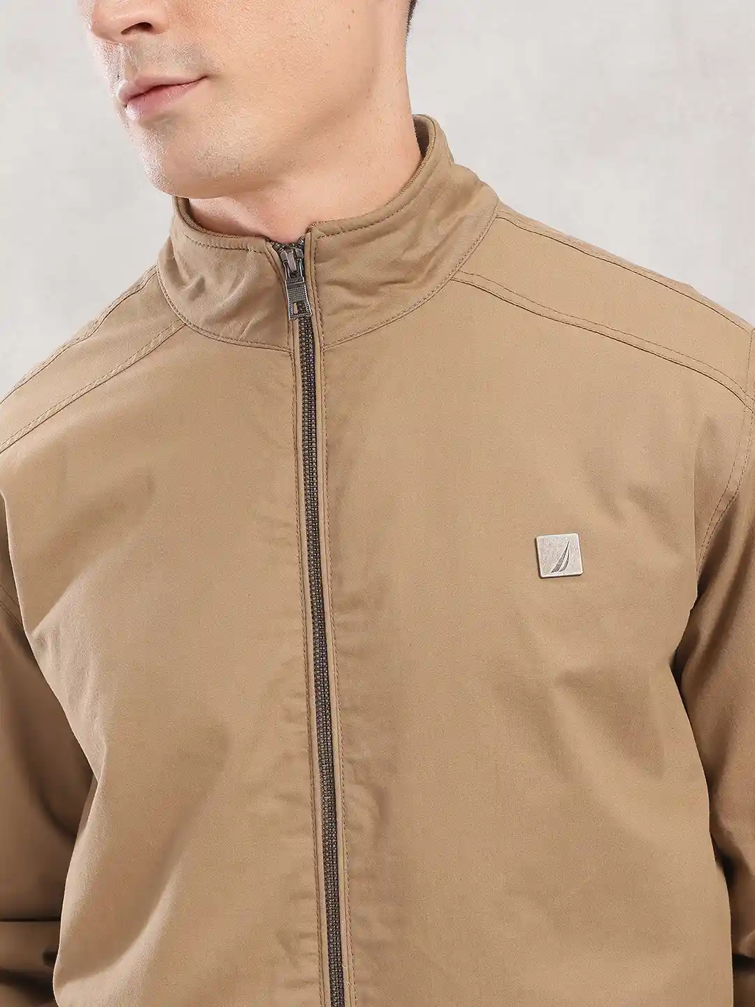 Buy Nautica Solid Mock Collar Bomber Jacket - Jackets for Men