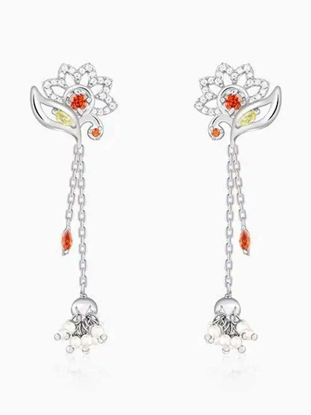 Giva Zircon Drop Earrings Buy GIVA Sterling Silver Zircon Flower