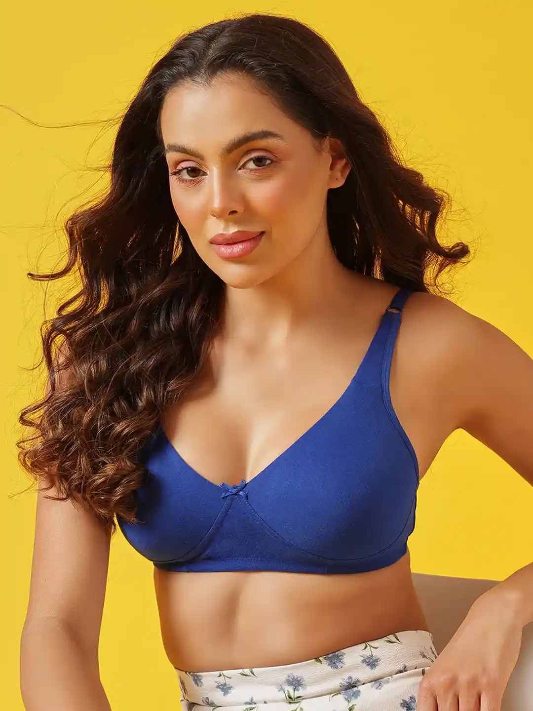Buy Clovia Cotton Rich Non-Padded Non-Wired Bra With Double
