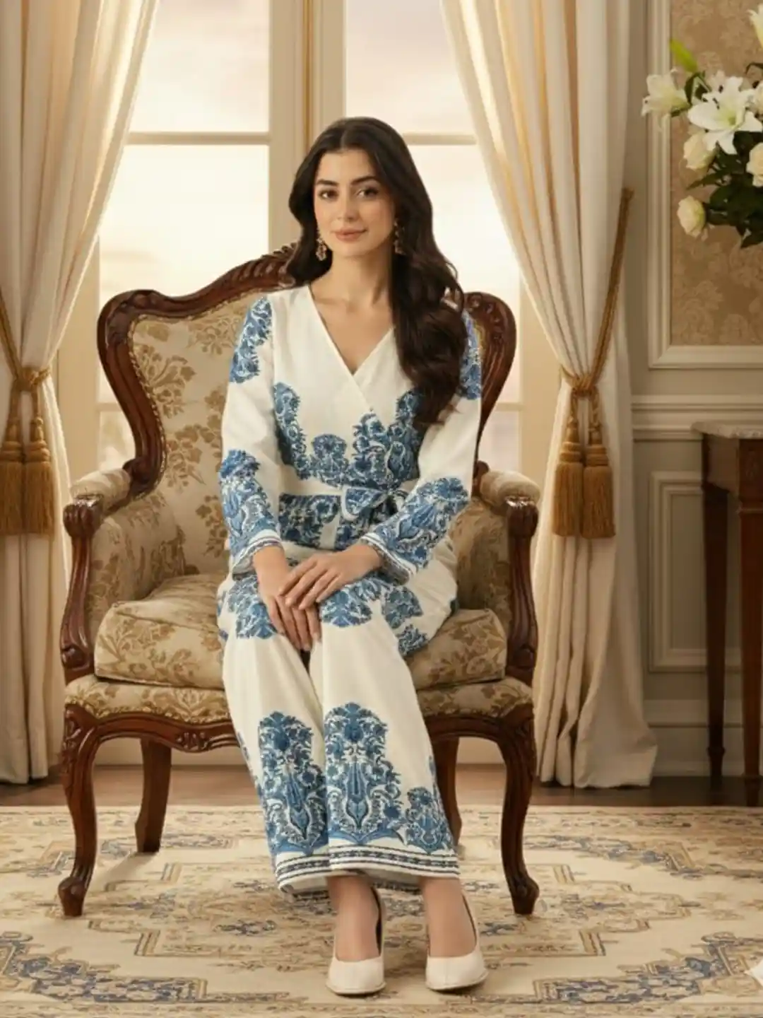 Buy SZN Women Self Design V-Neck Long Sleeves Basic Jumpsuit