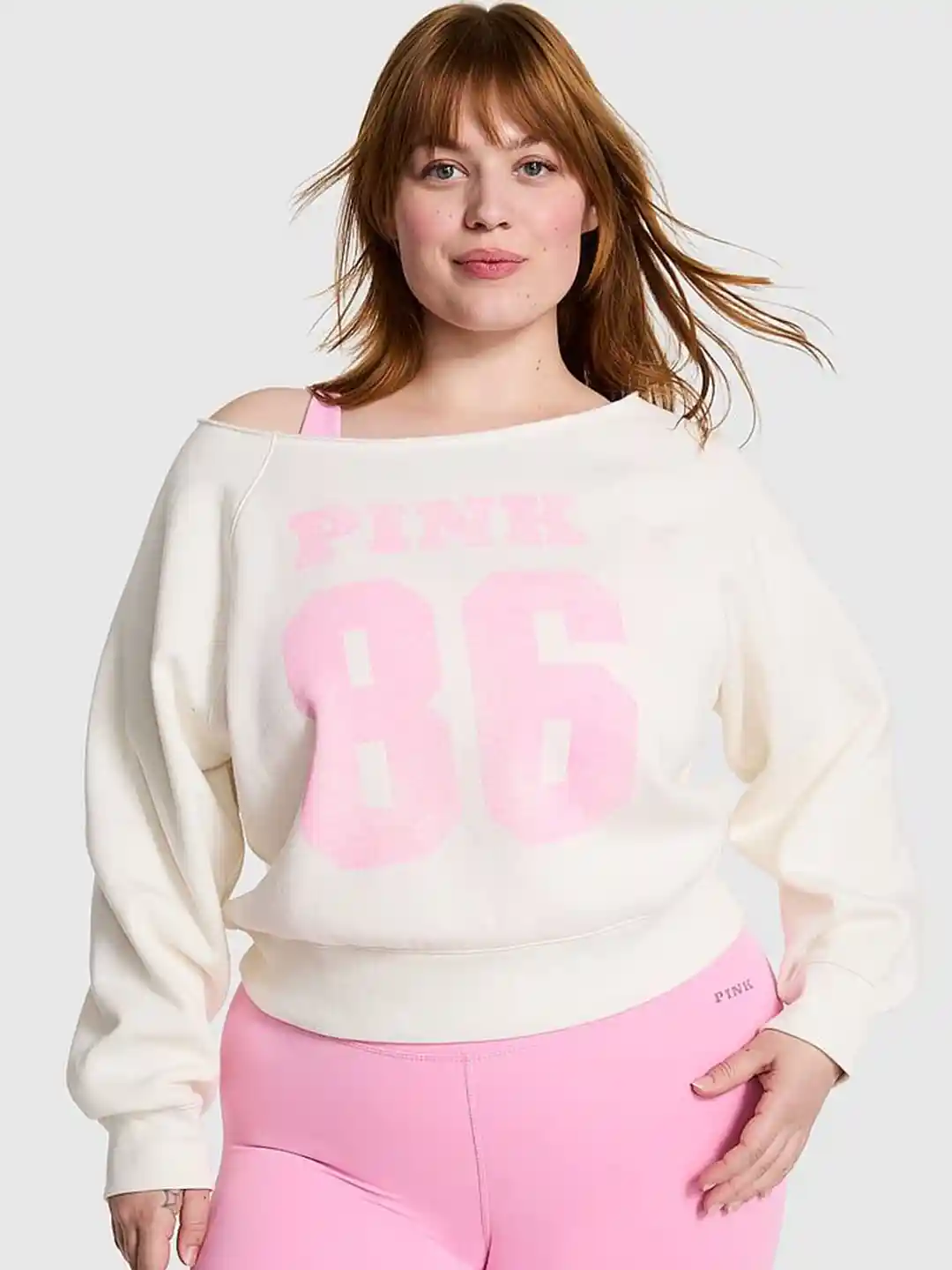 Buy Victoria's Secret Pink Women Alphanumeric Printed Off-Shoulder