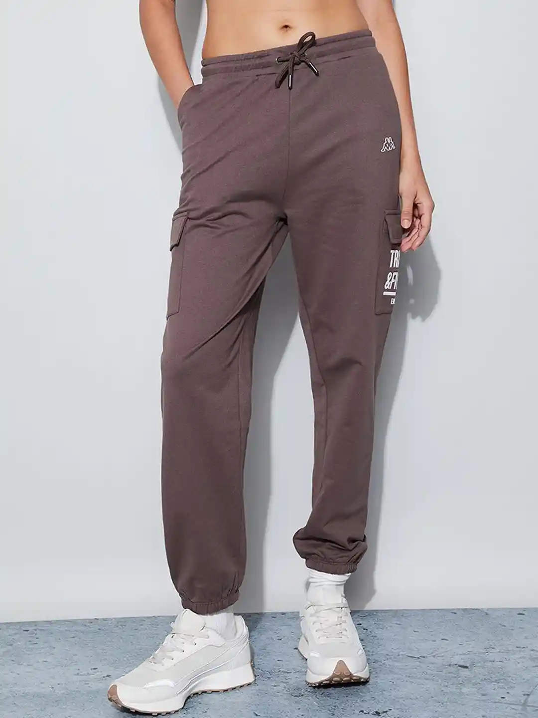 Buy Kappa Women Cotton Slim Fit Mid-Rise Joggers Track Pants for