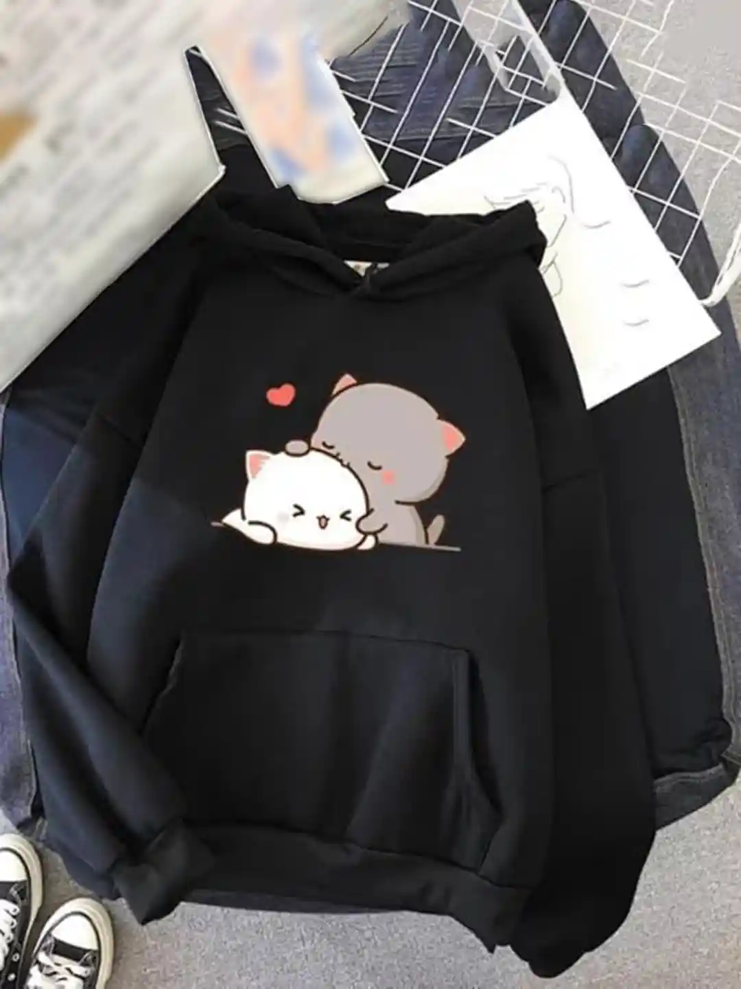 Buy the window shop Girls Graphic Printed Woolen Hooded Sweatshirt