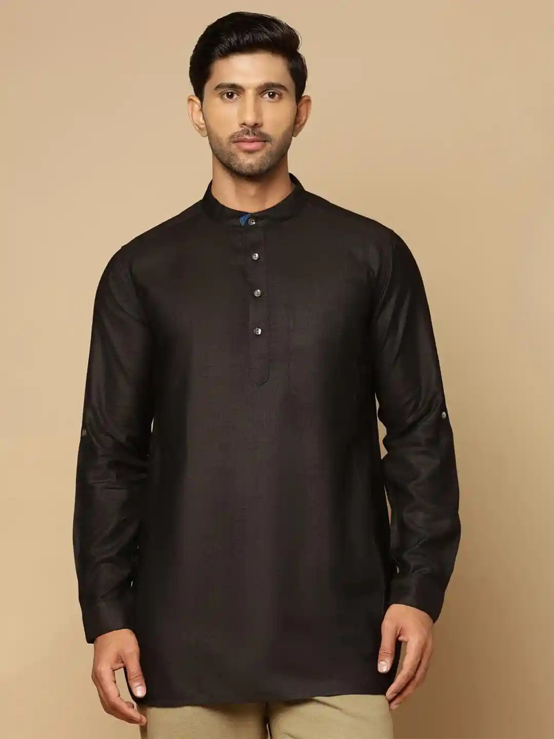 Buy Fabindia Men Solid Fusion Straight Kurta Kurtas for Men