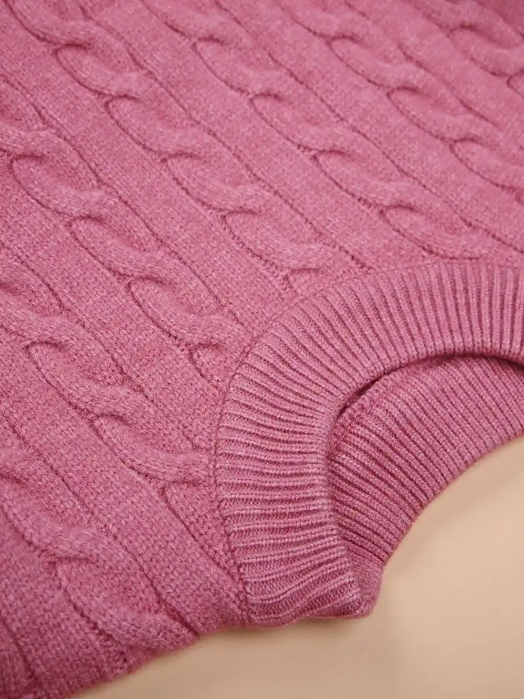 Buy V-Mart Girls Self Design Cable Knit Pullover Sweater