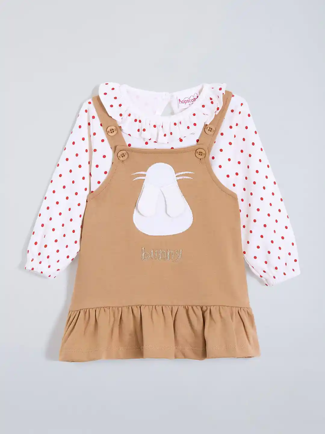 Buy Hopscotch Girls Polka Dot Print Pinafore Dress Dresses for