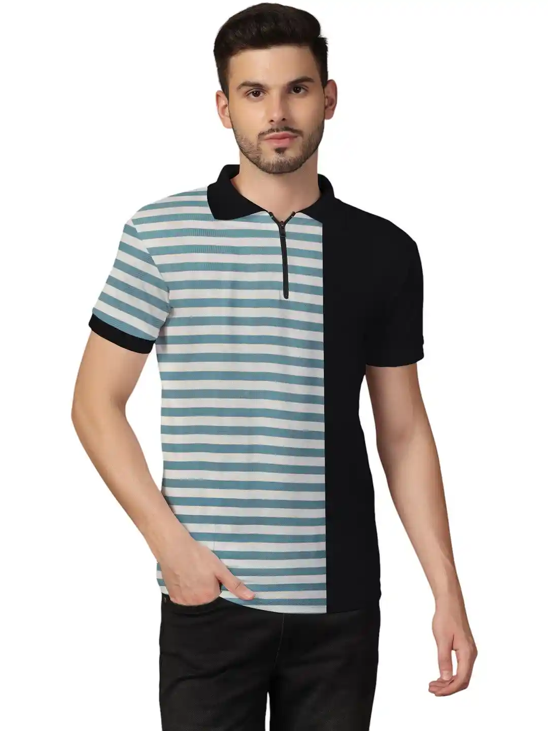 Buy BEYOU FASHION Men Striped Polo Collar Casual T-shirt Tshirts