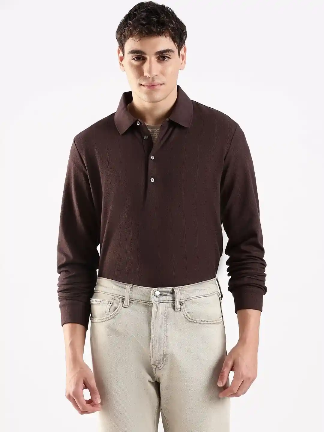 Buy Calvin Klein Jeans Men Relaxed Fit Polo Collar T-shirt