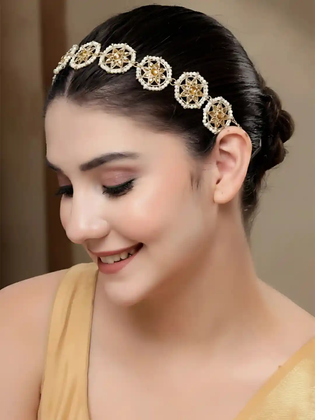 Buy KARATCART Women Gold-Plated Kundan-Studded Handcrafted Head