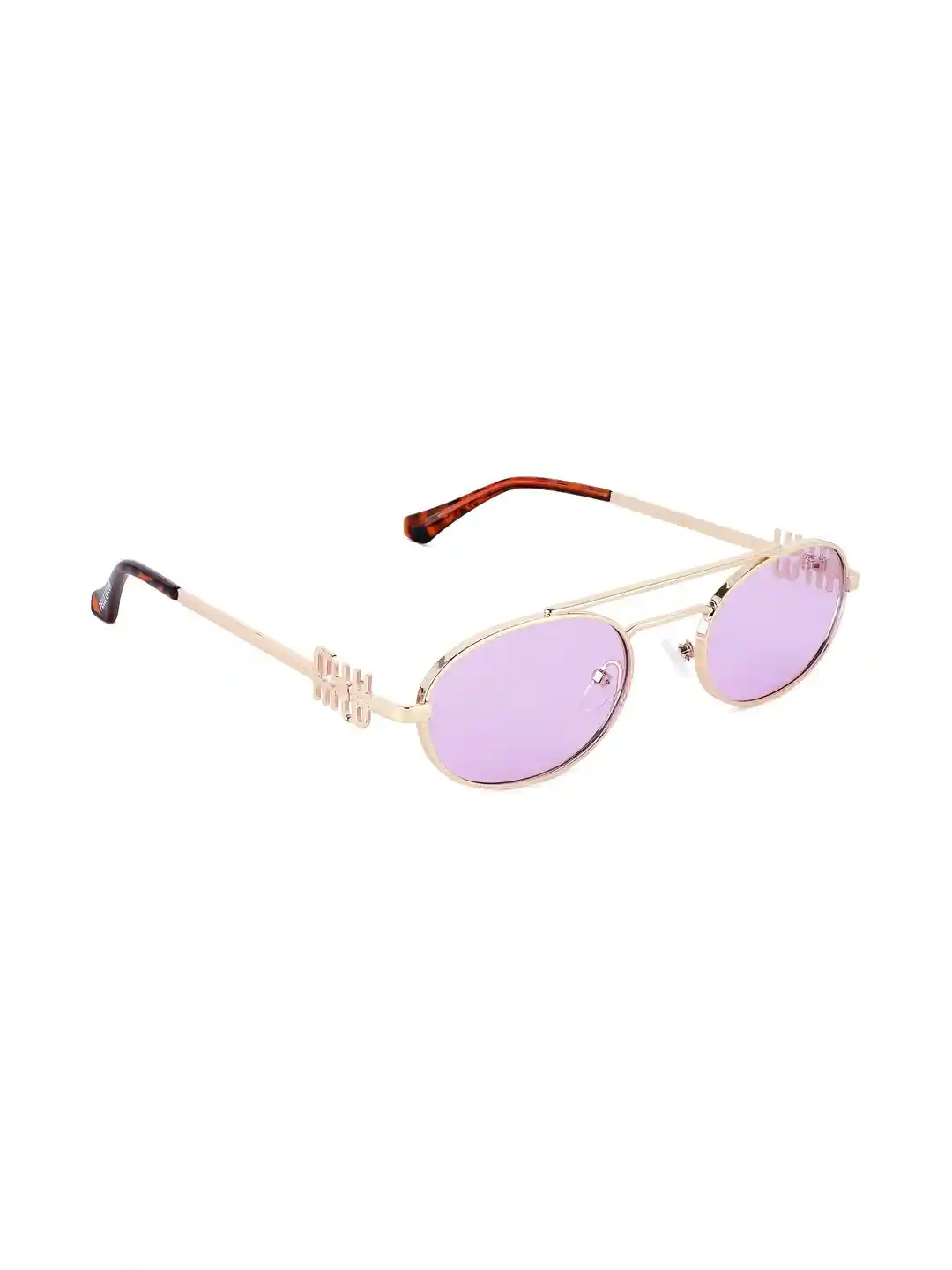Buy PELLE LUXUR Unisex Purple Lens Rose Gold-Toned Aviator