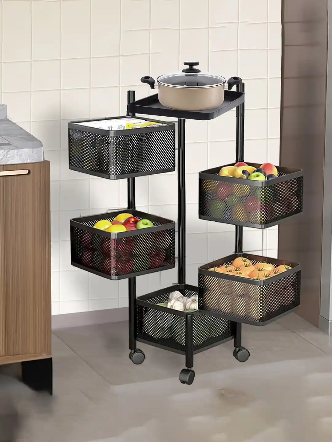 Buy Kuber Industries 5+1 Layer Kitchen Metal Storage Rack with