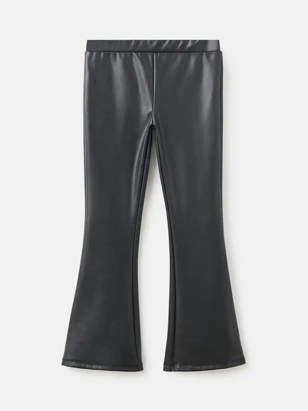 Buy Mango Kids Girls Mid-Rise Faux Leather Ankle Length Flared