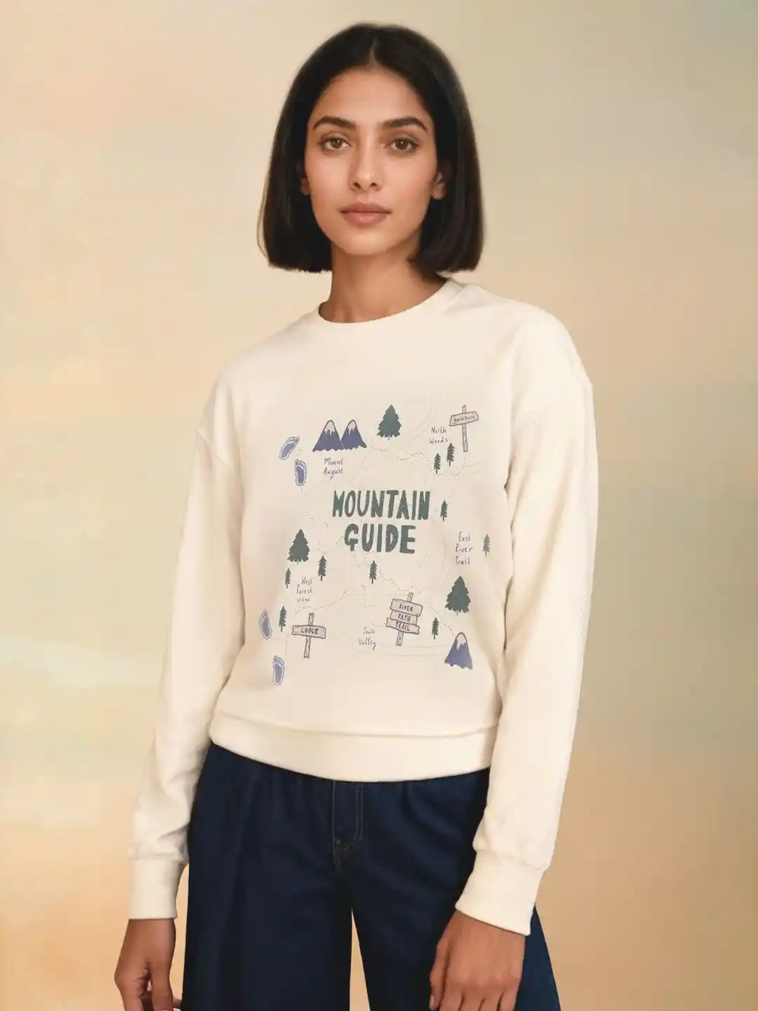 Buy Flying Machine Women Graphic Printed Drop Shoulder Sweatshirt