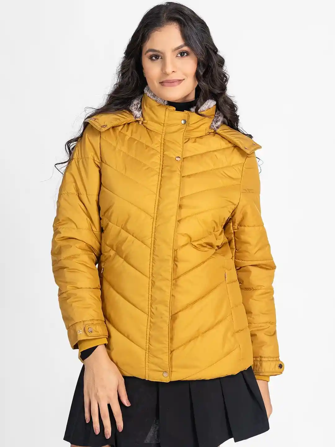 Buy LURE URBAN Hooded Puffer Faux Fur Trim Parka Jacket Jackets