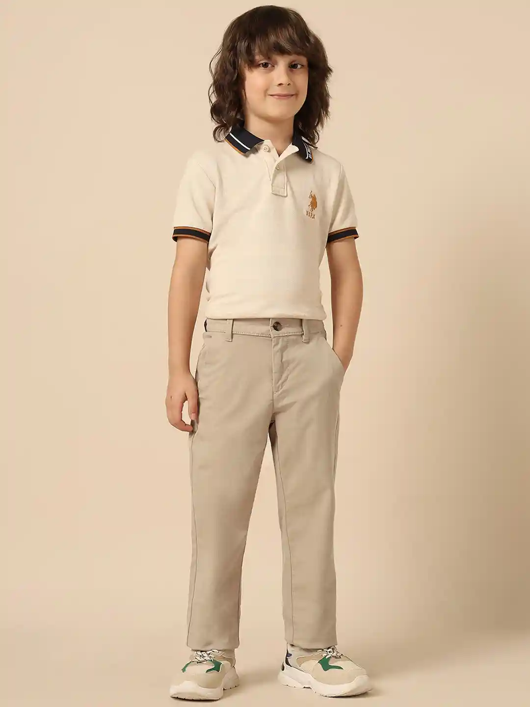 Buy Polo Kids Boys Cotton Regular Fit Trousers
