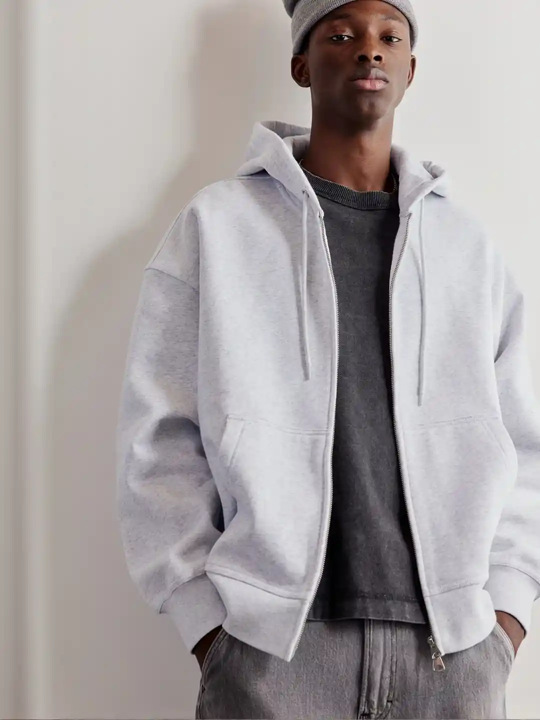 Buy H&M Men Oversized Fit Zip-Through Hoodie Sweatshirts for Men