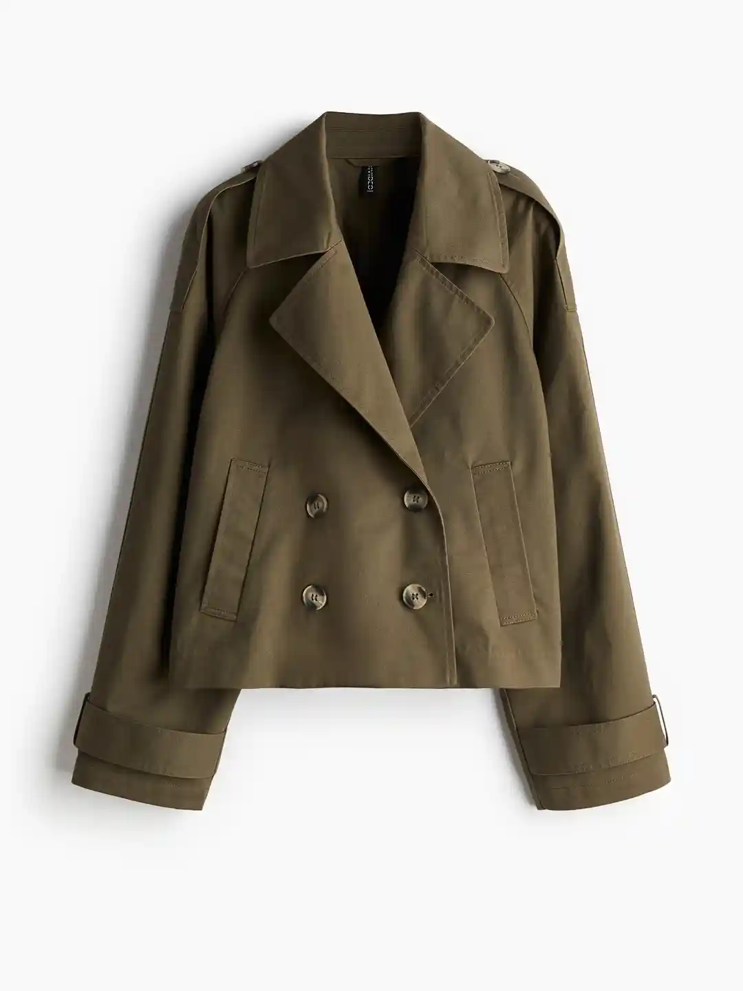 H&m Trench Short Short Twill Trench Coat Beige Ladies H&M