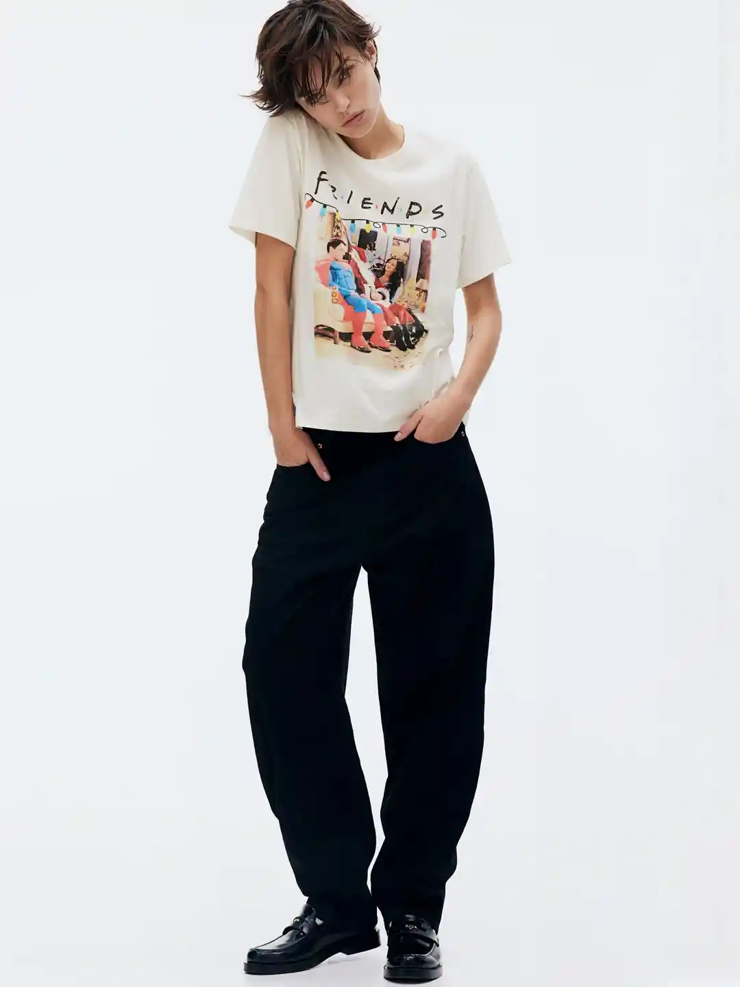 Buy H&M Printed Pure Cotton T-shirt With A Motif Tshirts for