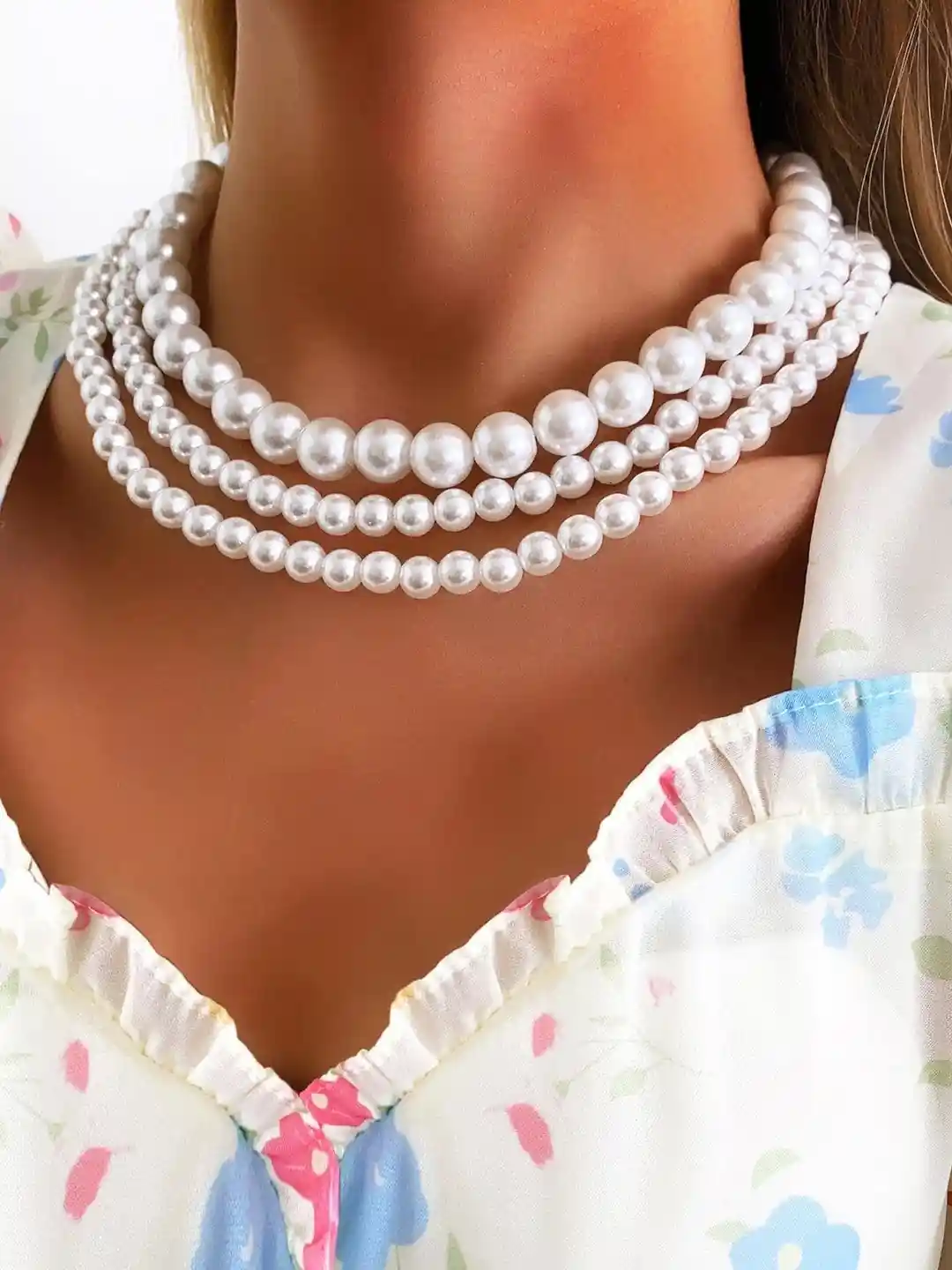 Buy Its You Silver-Plated Alloy Pearls Statement Necklace