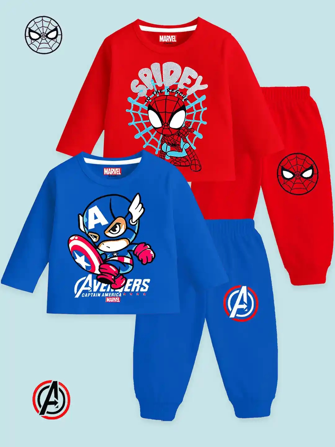 Buy YK Marvel Boys Pack Of Printed T-shirt with Pyjamas