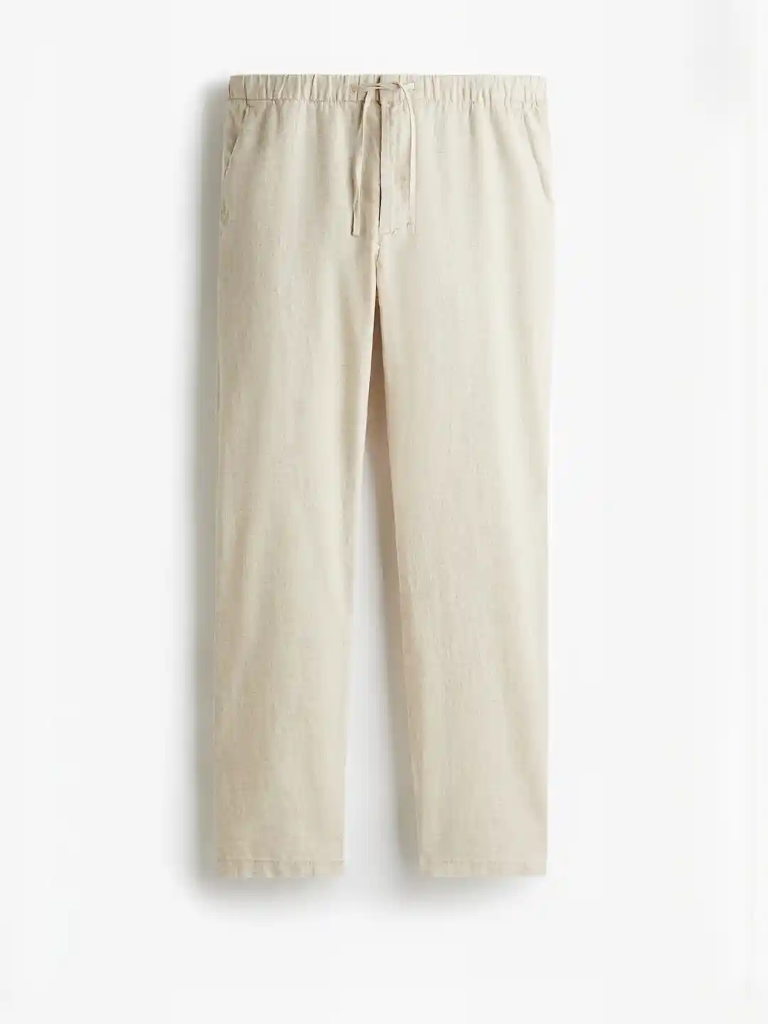 Buy H&M Men Regular Fit Linen-Blend Trousers Trousers for Men