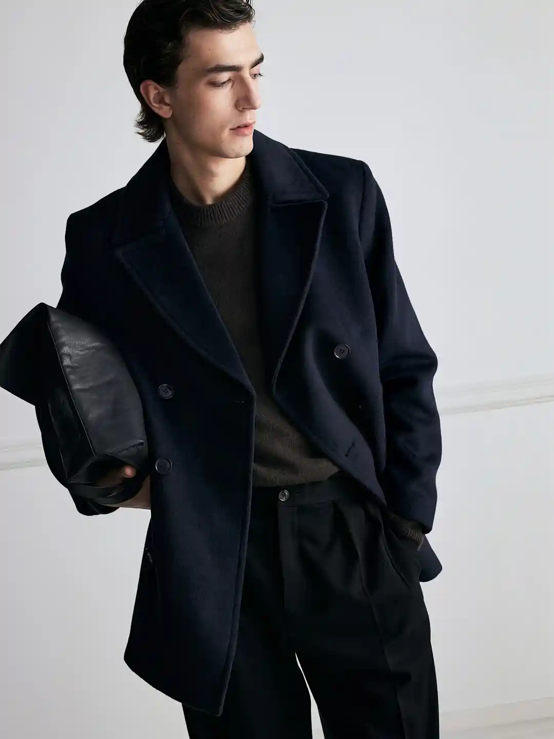 Buy H&M Wool-Blend Pea Coat Coats for Men 31439026 Myntra