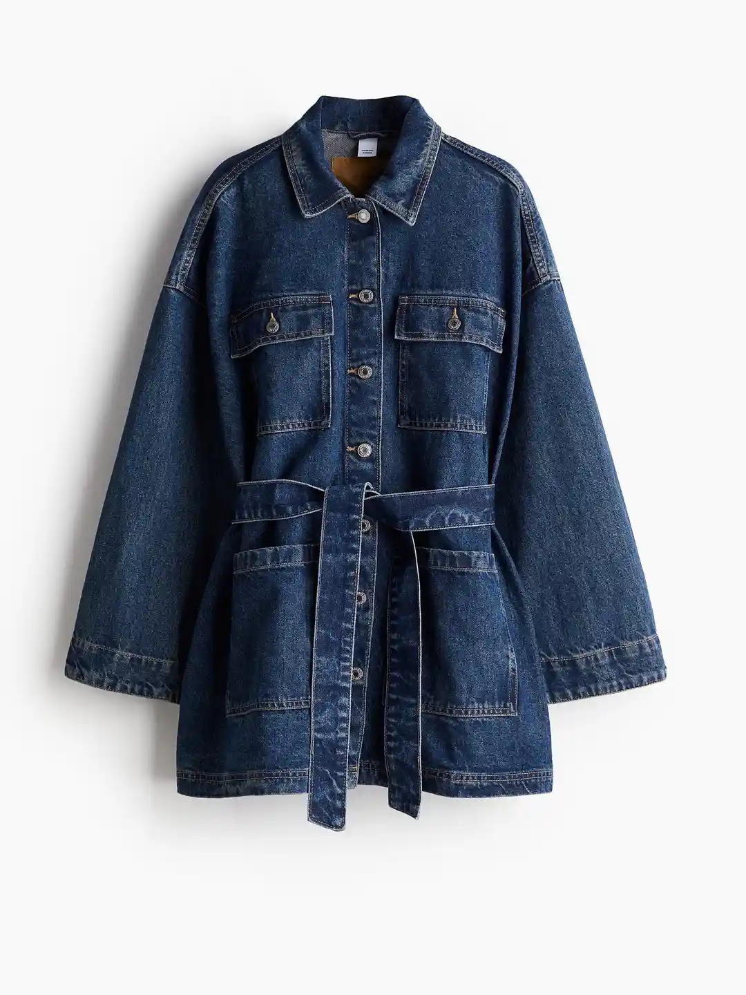 Buy H&M Women Tie-Belt Denim Jacket - Jackets for Women 30881986