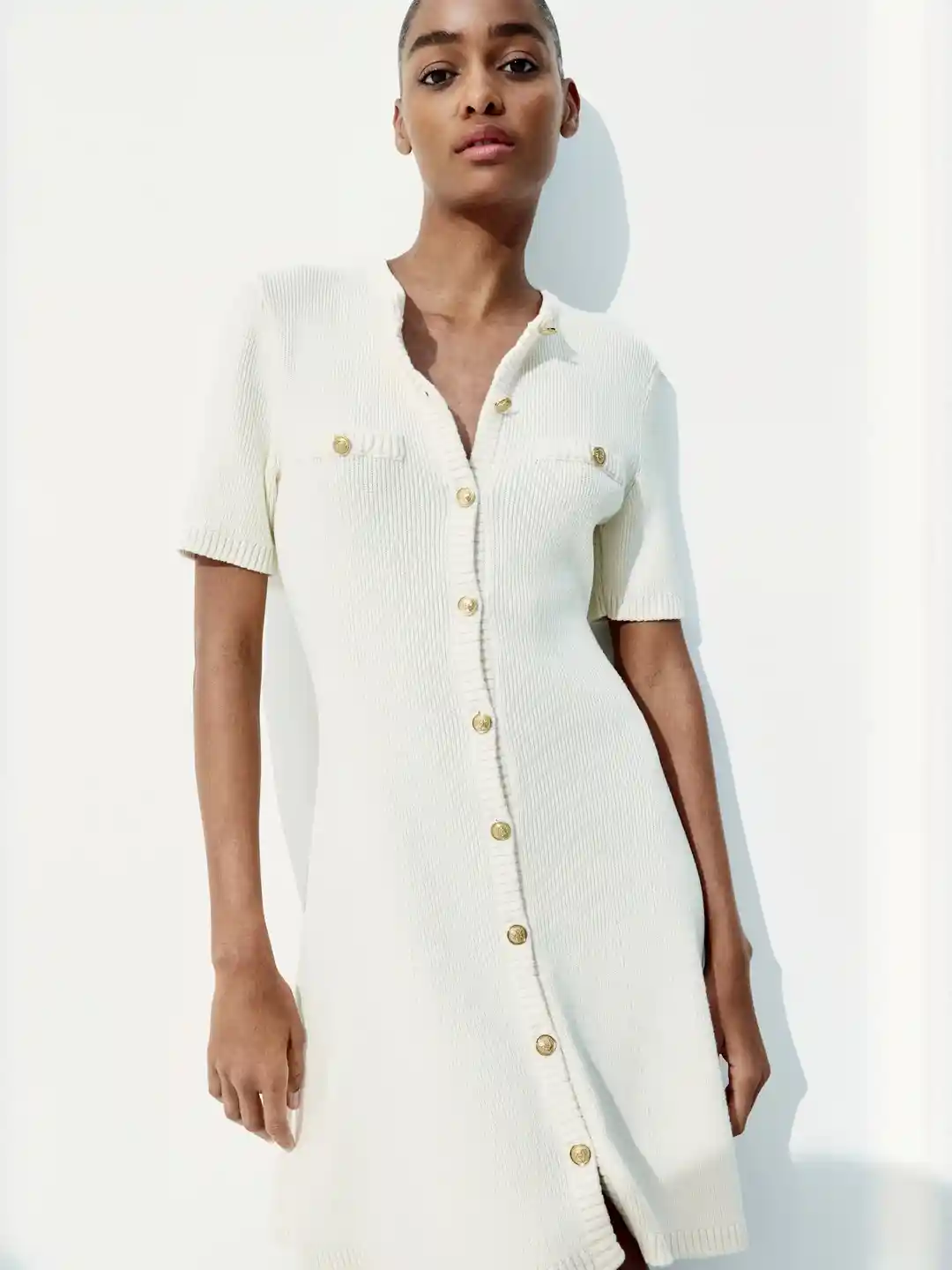 Buy H&M Rib-Knit Button-Front Dress Dresses for Women 28551650