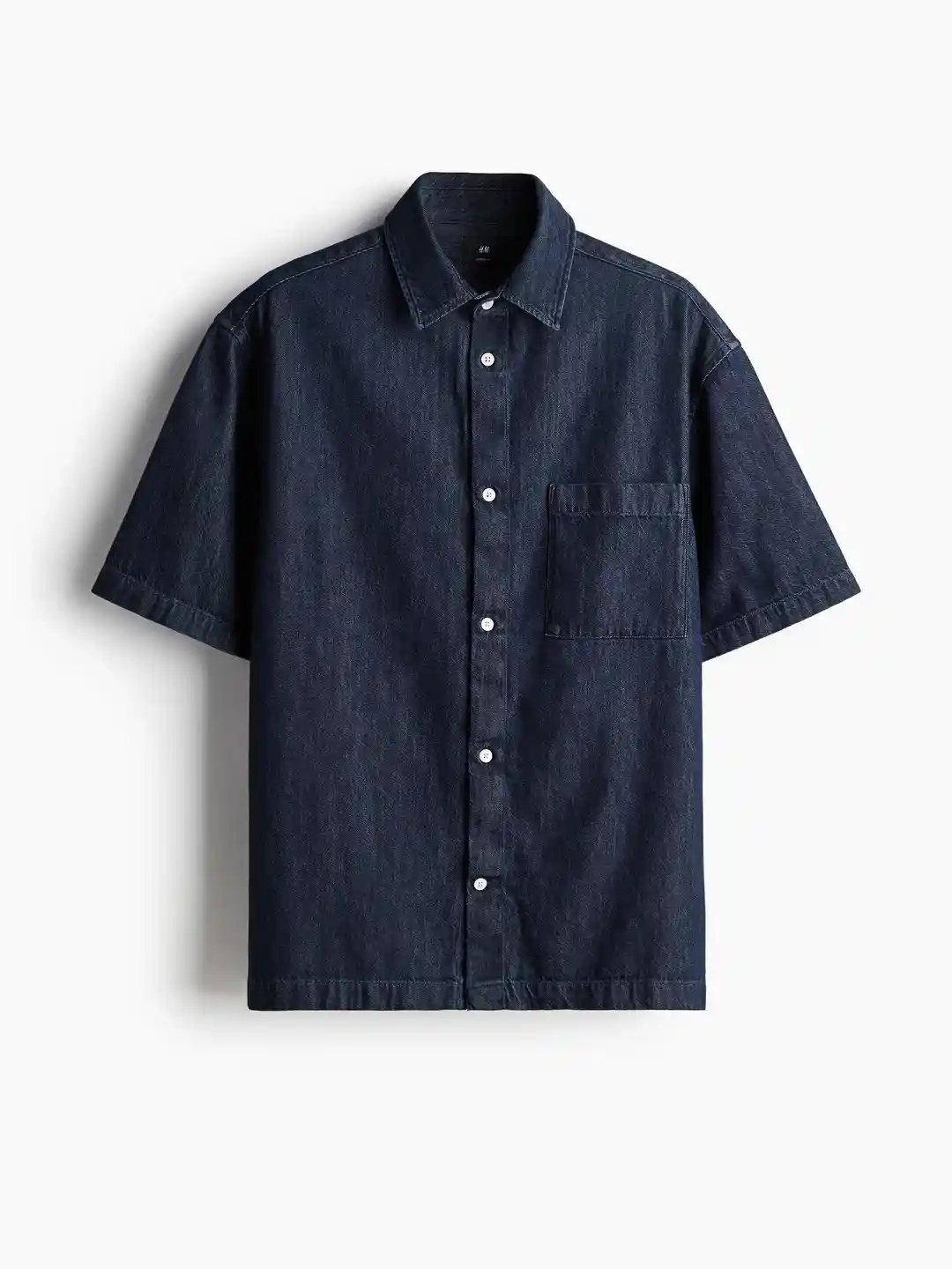 Buy H&M Pure Cotton Loose Fit Denim Shirt Shirts for Men