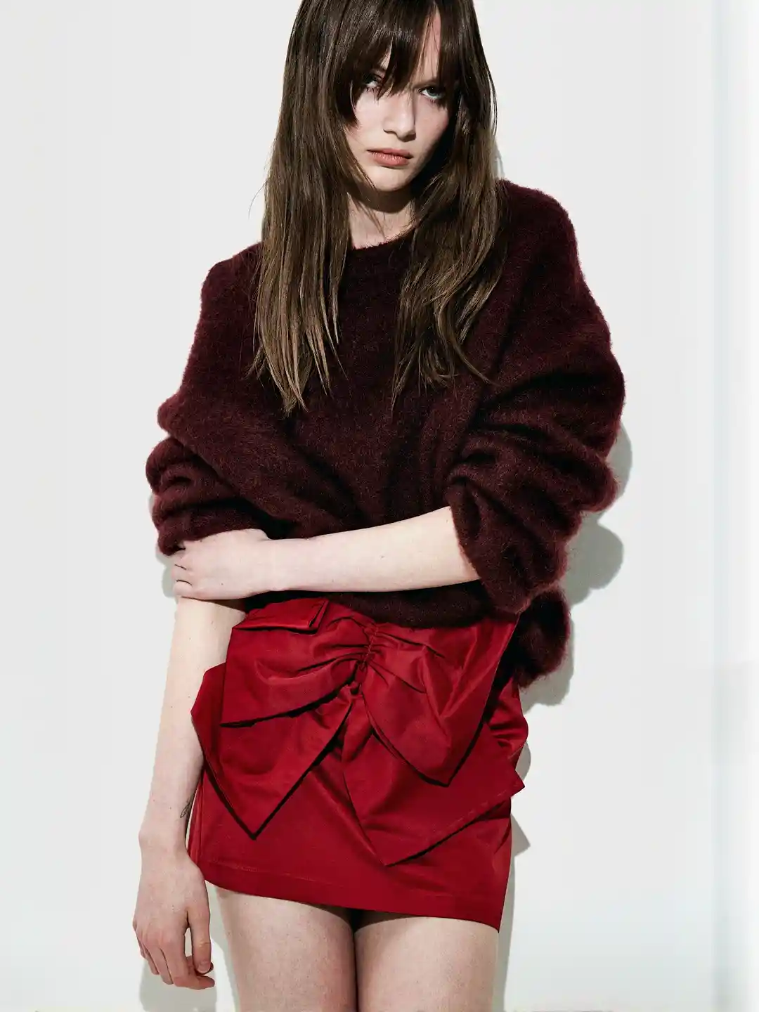 Back ribbon mini skirt Mサイズ ANDMARY】Back ribbon mini skirt