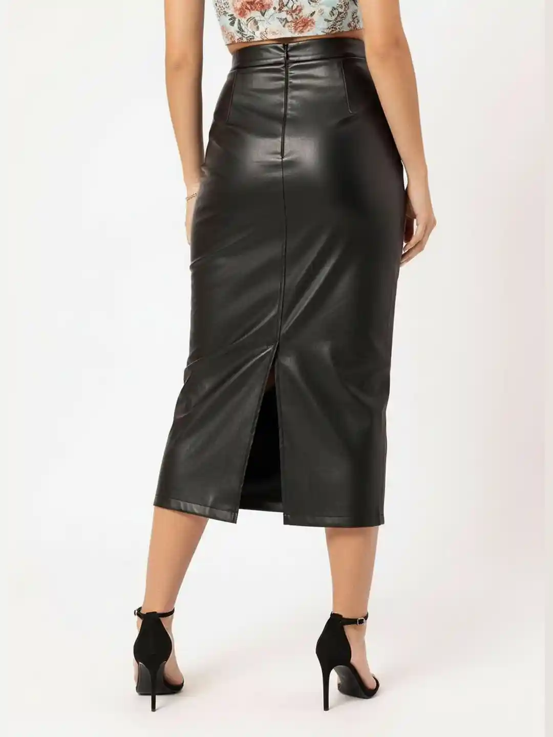 Buy DressBerry Gritty Glam Faux Leather Midi Straight Skirt