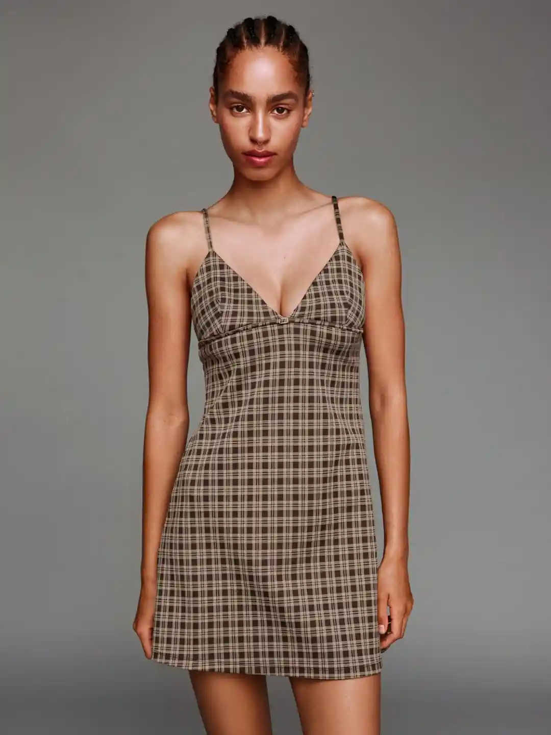 Buy Bershka Checked A-Line Mini Dress - Dresses for Women