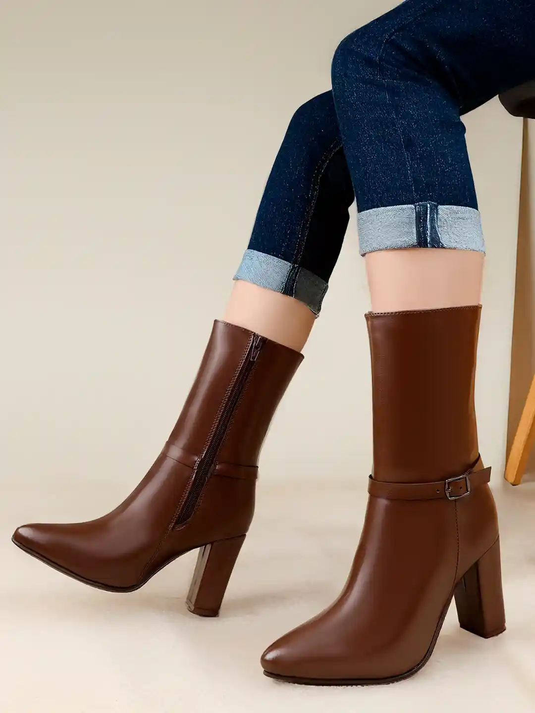 Bxxy Women Block Heel Winter Boots