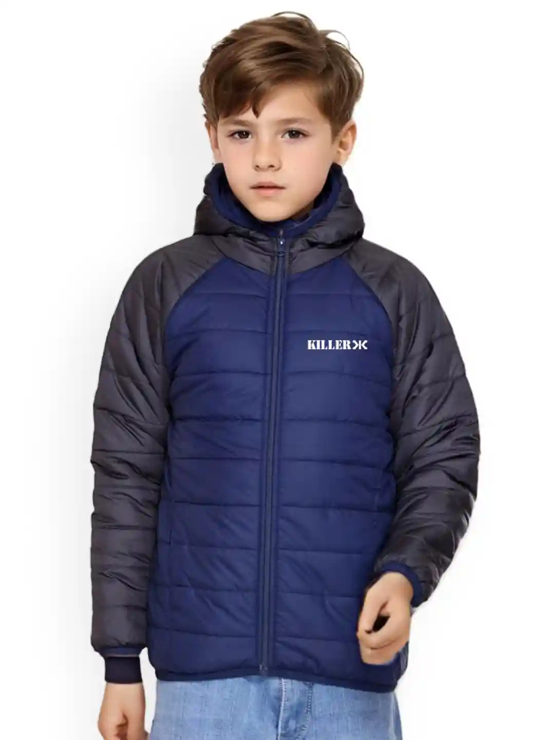 Killer Boys Hooded Colourblocked Puffer Jacket